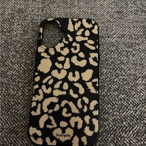 Black and Cream Leopard Print Phone Case